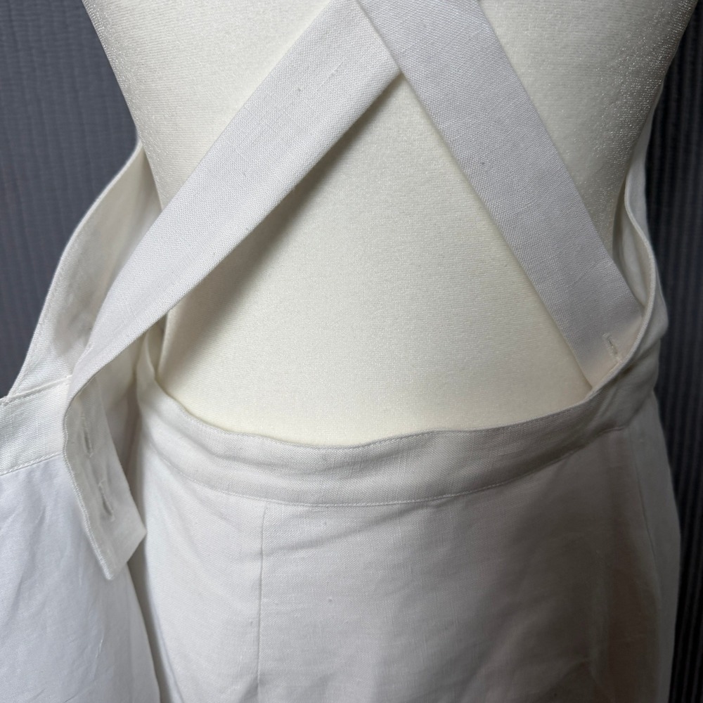 G. Label Goop Linen Maxi Camilla Wrap Dress Summer 6 White NWOT Boho Minimal - Picture 5 of 8